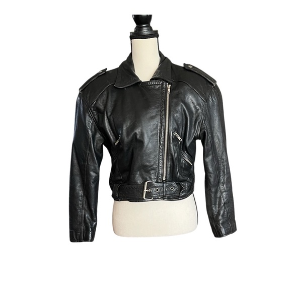 VTG. EXP Moto 100% Leather Crop Jacket. Sz.M - Picture 6 of 8